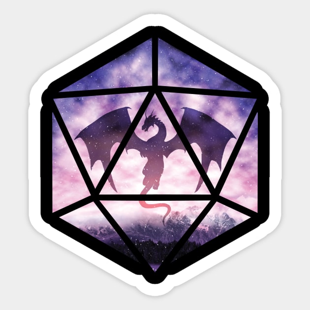 Purple Dragon D20 Sticker by MaratusFunk